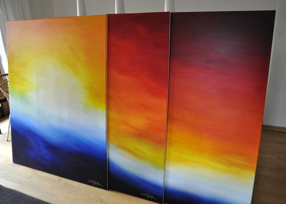 WAITING FOR YOU ON PRISTINE SHORES II (triptych)