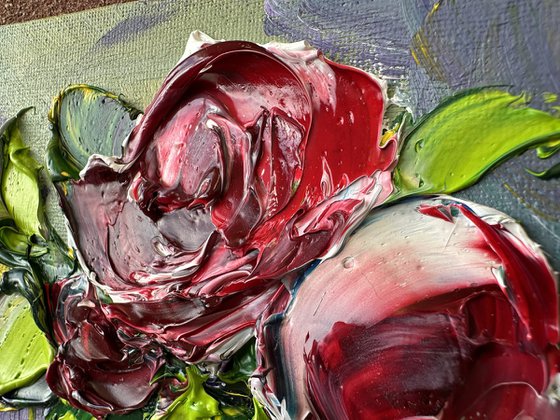 Pink Rose deep impasto