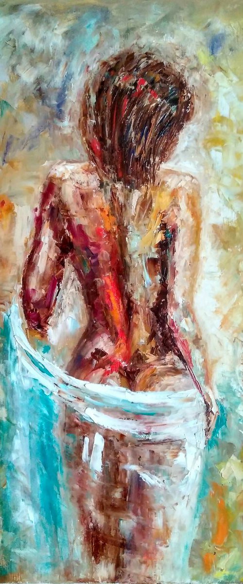 Girl, 60x70 cm, ready to hang. by Yulia Berseneva