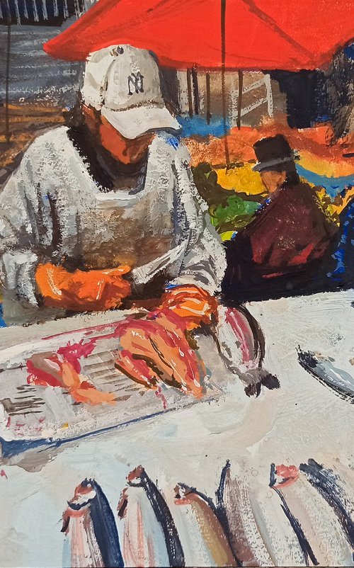 Bolivian fish market by Diego Sinani Stepanian