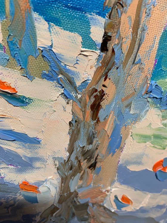 Picnic by tangerine tree