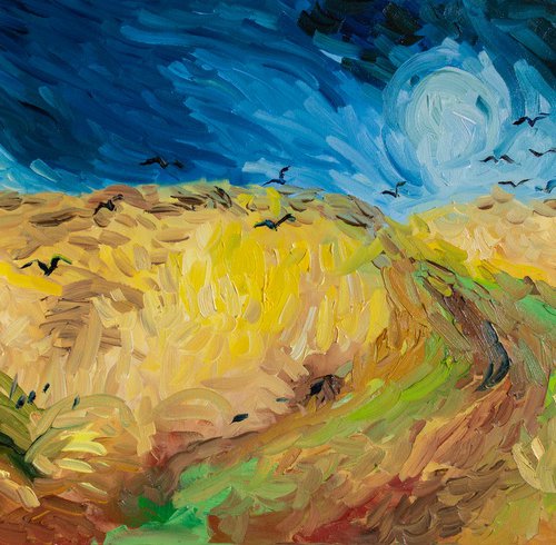 Wheat Field with Crows by Liubov Kuptsova