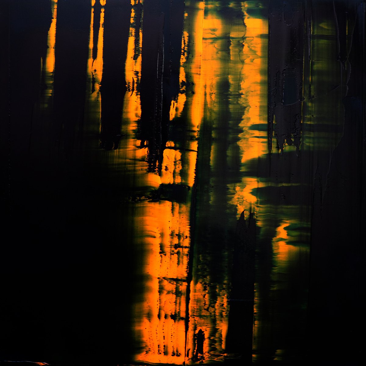 Orange on dark blue [Abstract N?2686] by Koen Lybaert