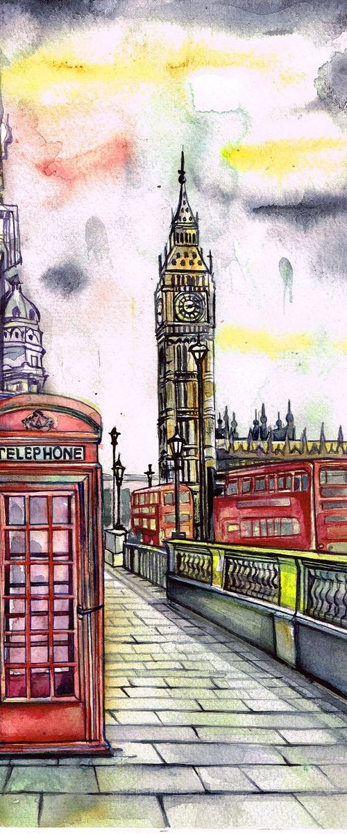 LONDON RED TELEPHONE BOX by Diana Aleksanian