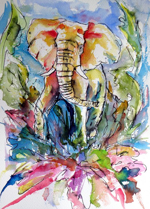 African elephant playing by Kovács Anna Brigitta
