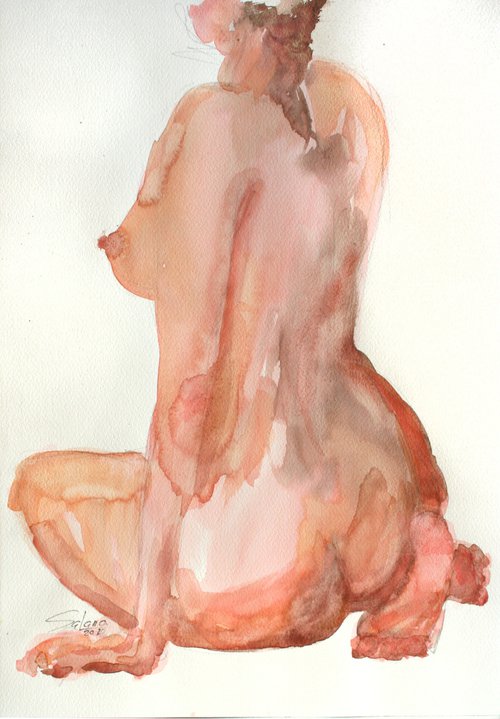 Grace XII. Series of Nude Bodies Filled with the Scent of Color /  ORIGINAL PAINTING by Salana Art Gallery
