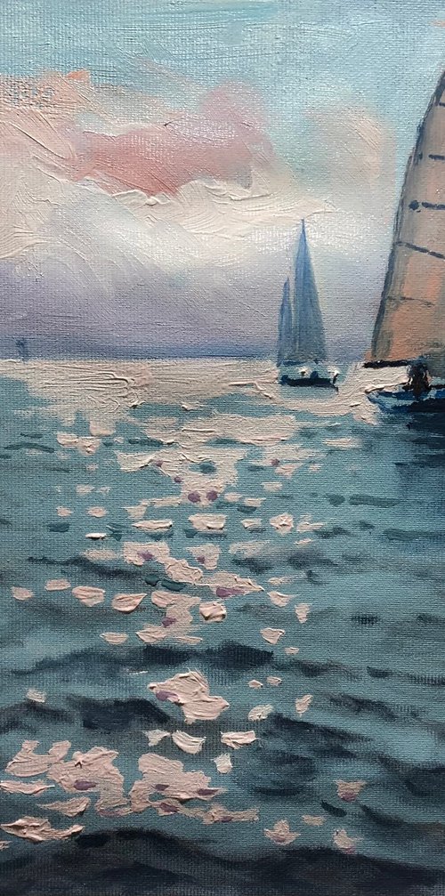 Seascape with Sailboats 36 by Garry Arzumanyan