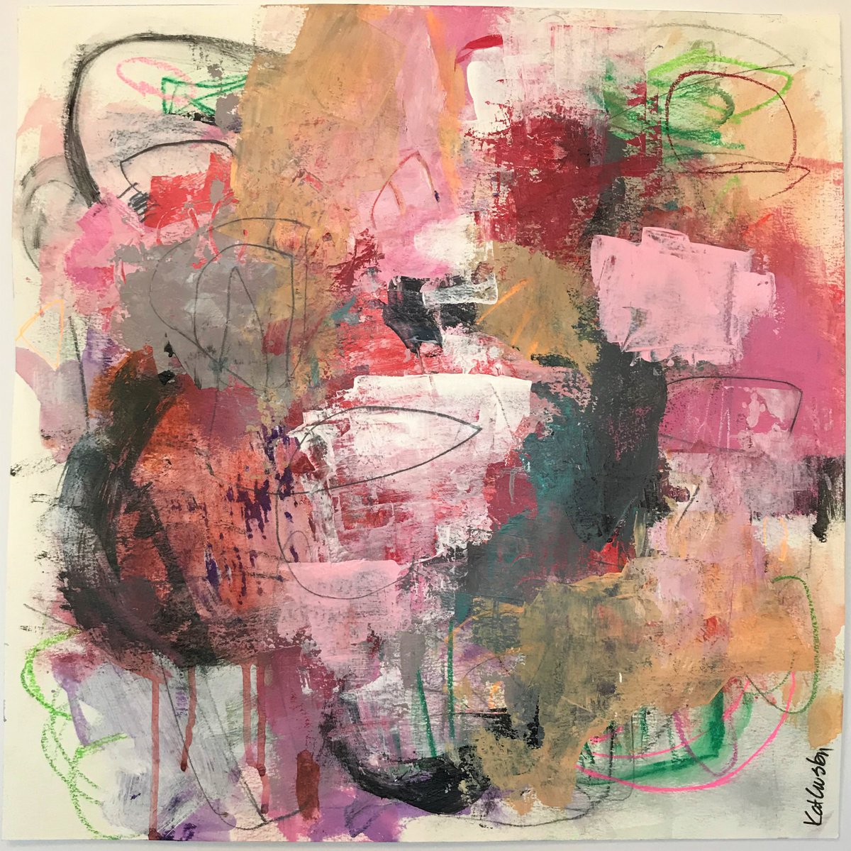 Calgon Take Me Away - Colorful Bold Abstract Expressionism by Kat Crosby