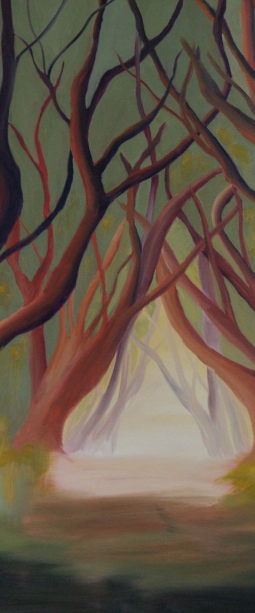 Silence- Treescape  (Very Large Square Painting) by Marjory Sime