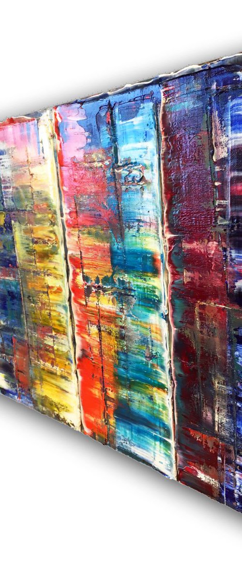 "Color Fortress" - Free Shipping to USA - Original PMS Abstract Oil Painting On Canvas by Preston M. Smith (PMS)