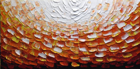 Orange Abstract  - Textured Painting