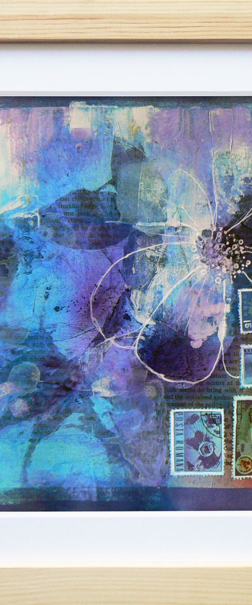 Original mixed media semi - abstract Painting - Ready to hang - Poème #1 by Carolynne Coulson