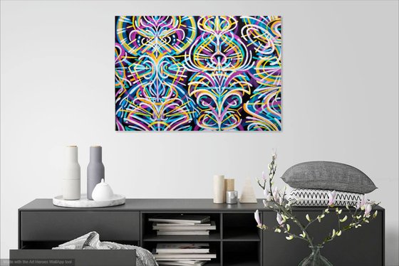 ENERGY 6624 - oil abstract painting on stretched canvas