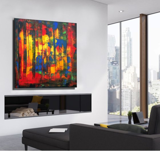 Lost On You - XL LARGE,  ABSTRACT ART – EXPRESSIONS OF ENERGY AND LIGHT. READY TO HANG!