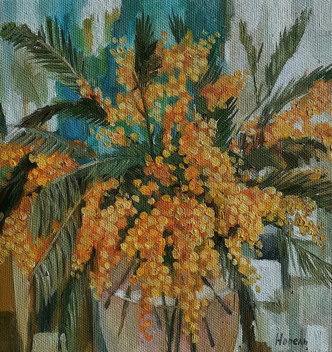 Mimosa-Original oil painting (2021) by Svetlana Norel