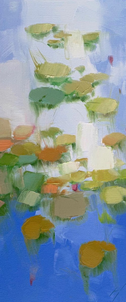 Waterlilies, Original oil painting, Handmade artwork, One of a kind by Vahe Yeremyan