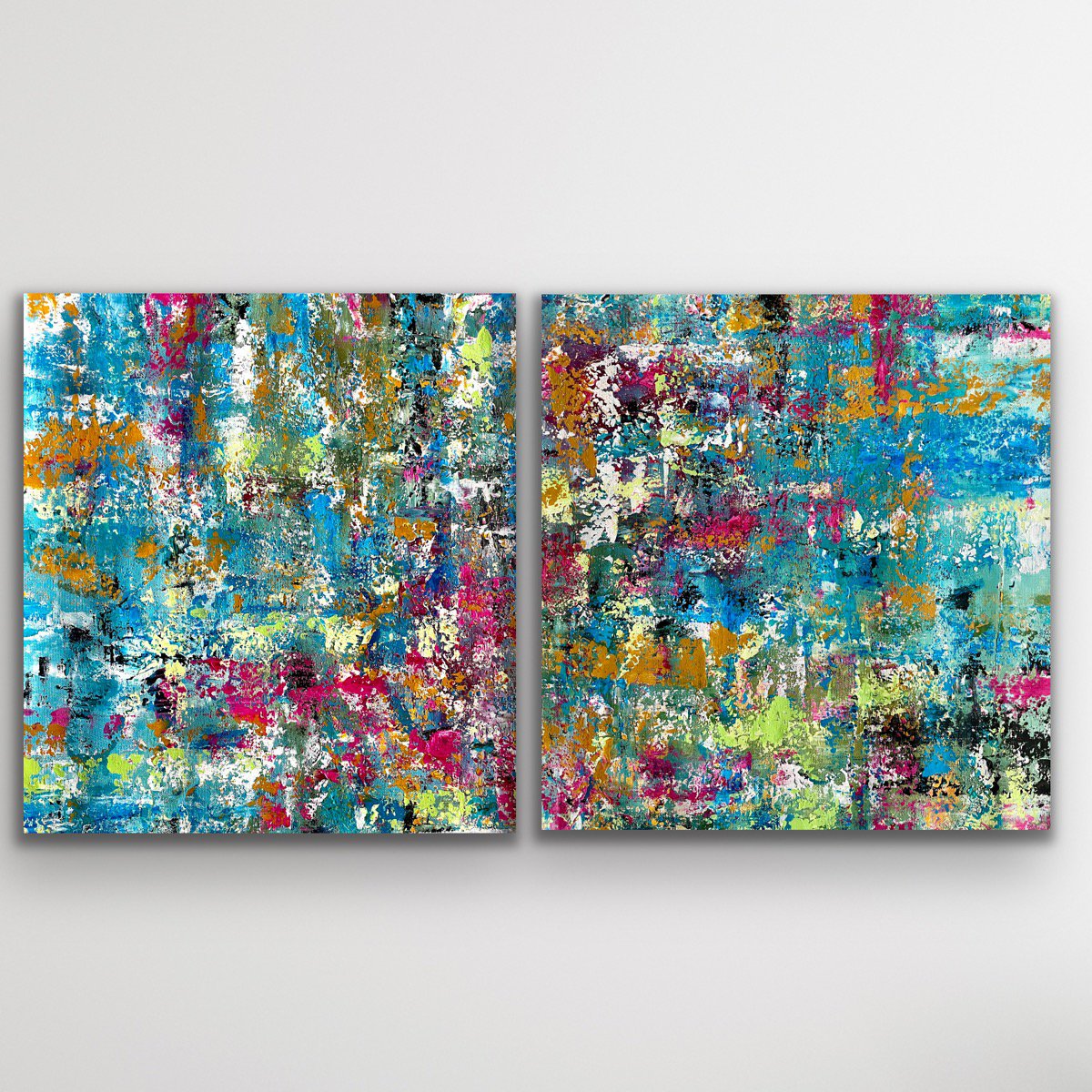 Rainy Reflection In The Winter Night - Diptych Art By Pooja Verma, 35 X 17, Artwork For Sale On Artfinder