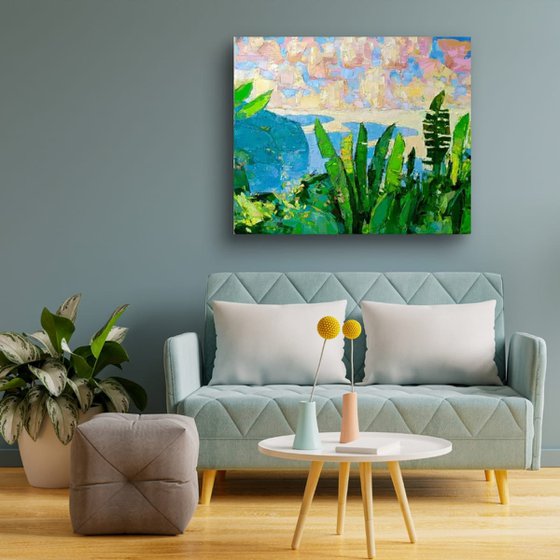 LANDSCAPE WITH BANANA LEAVES