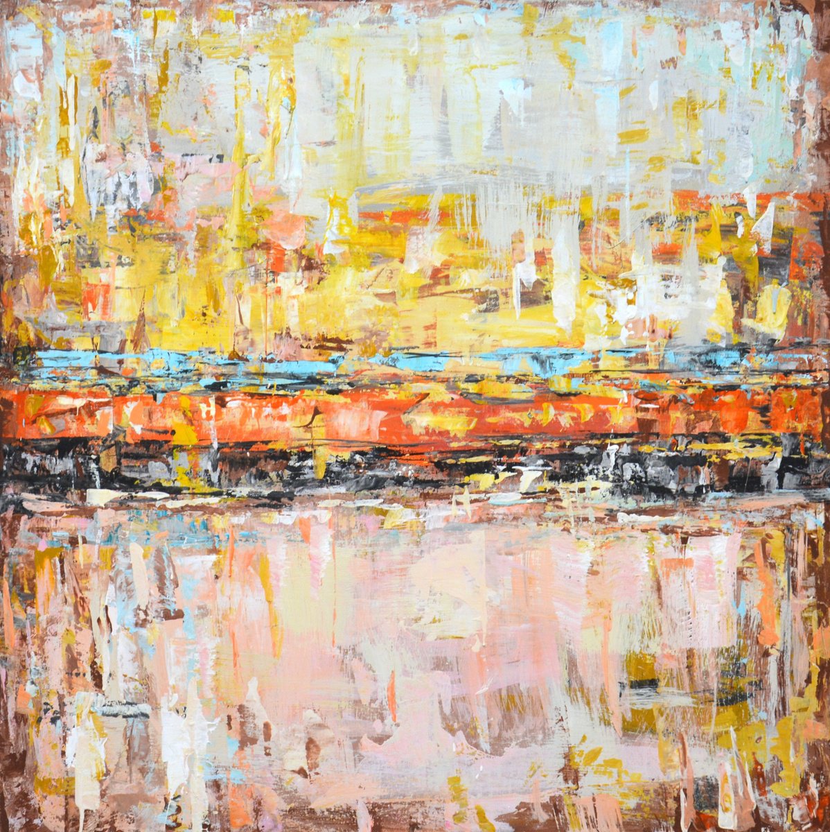 Abstract Acrylic Painting By Iryna Kastsova, 31 X 31, Equilibrium., Original Artwork