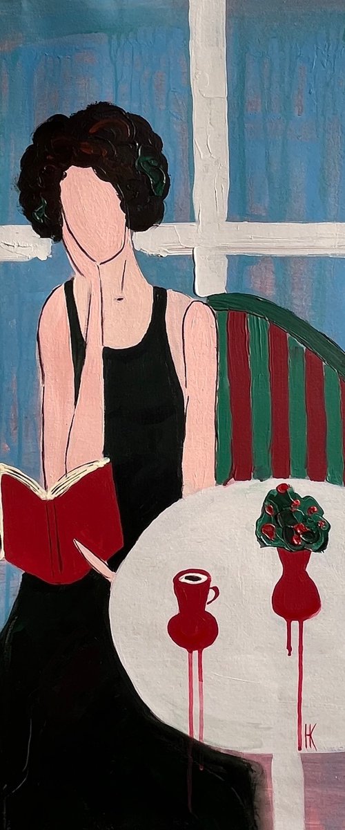 Woman Reading Original Painting by Halyna Kirichenko