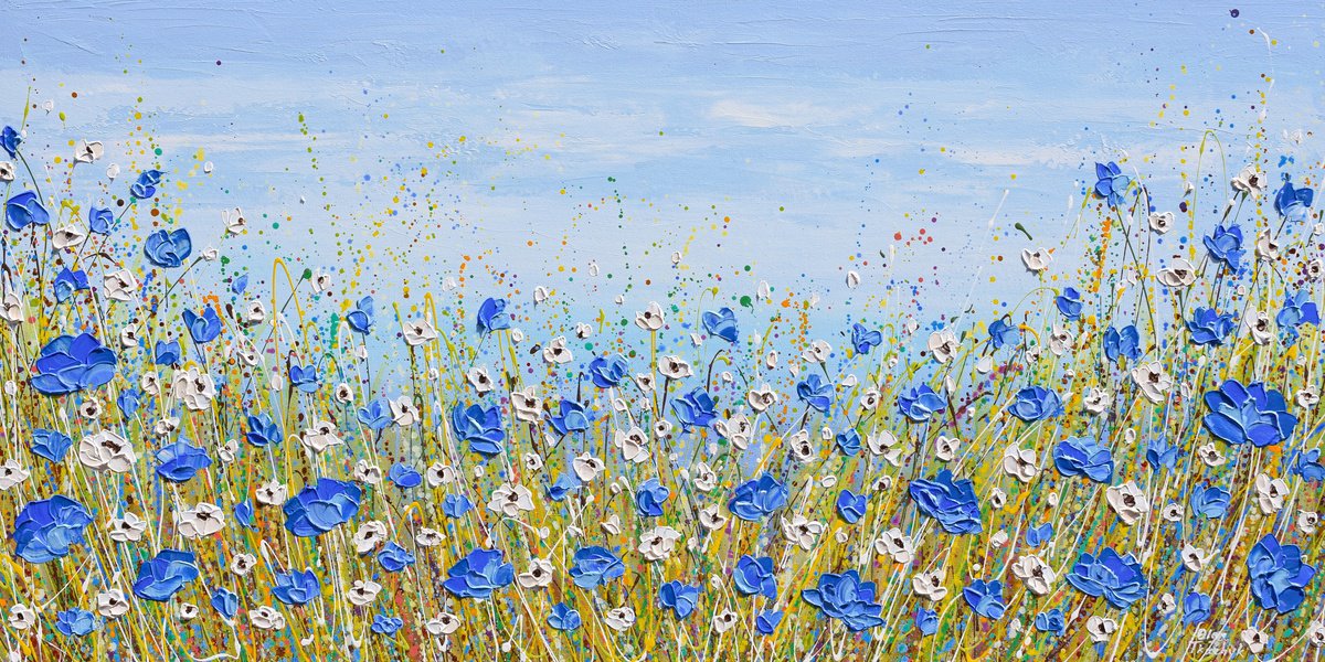 Blue and White Wildflowers by Olga Tkachyk