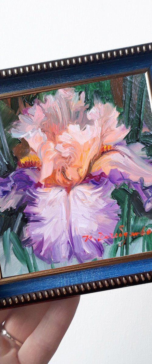 Iris flower painting by Nataly Derevyanko