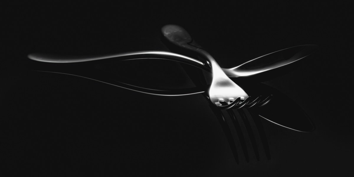 Photorealistic Photograph , Fork And Spoon Panorama By Paul Nash, 24 X 12, Artwork For Sale On Artfinder