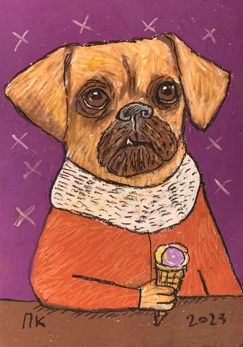 Dog with ice cream #1 by Pavel Kuragin