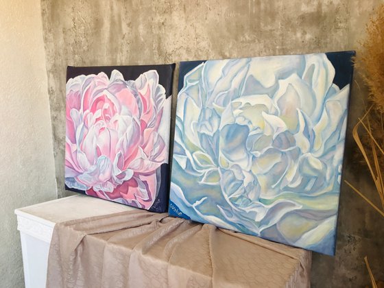 Diptych Peonies