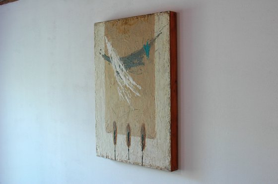 "Angel's Feather". Encaustic.