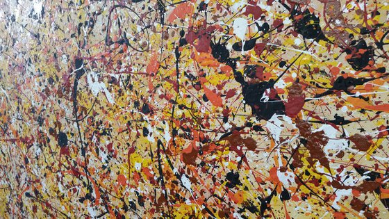 Abstract JACKSON POLLOCK style ACRYLIC on CANVAS by M. Y.