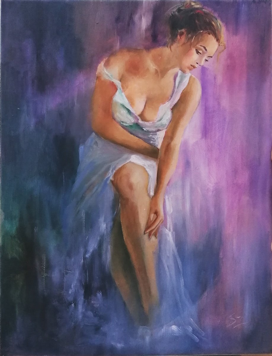 Impressionistic Portrait Oil Painting By Susana Z. Harris, 12 X 16", Carolina, Woman Portrait, Original Artwork