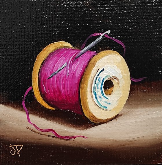 Little Pink cotton reel  still life