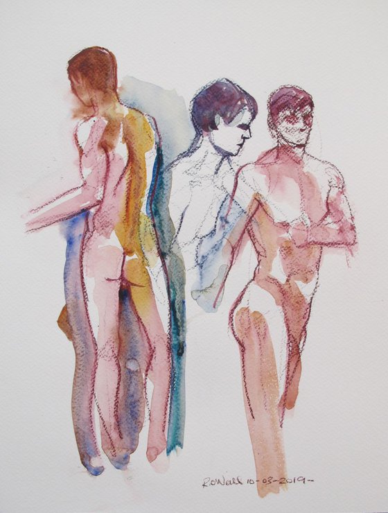 Male nude 3 poses