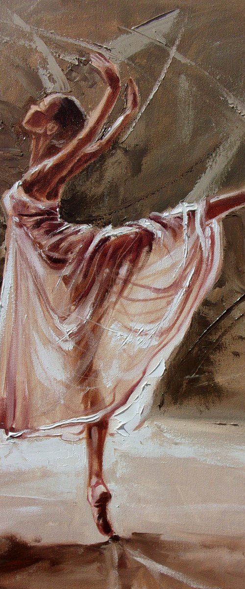 " LIGHT ... " ballerina liGHt ballet ORIGINAL OIL PAINTING, GIFT, PALETTE KNIFE by Monika Luniak