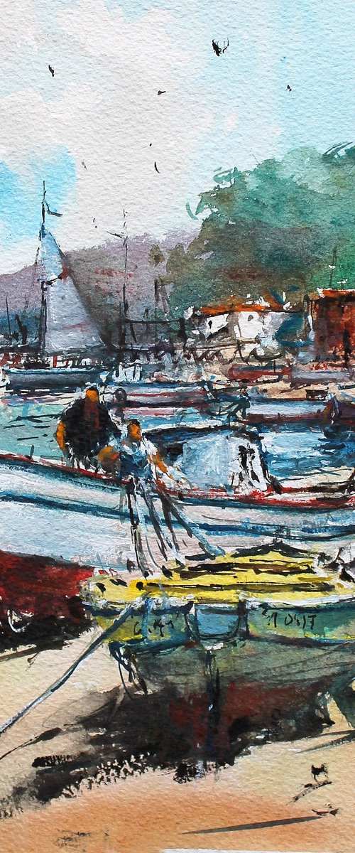 Autumnal Careening Boats by Maximilian Damico