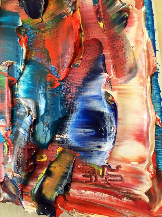 "Painting In Scales" - Original Textured PMS Abstract Oil Painting On Canvas - 20" x 16"