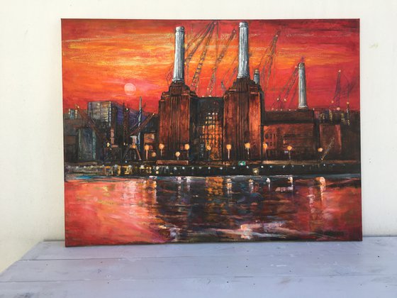 Red Sky over Battersea Power Station