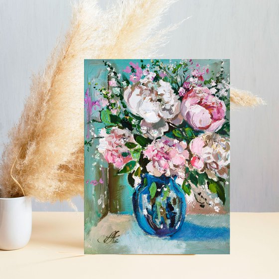 Peony Bouquet in Vase