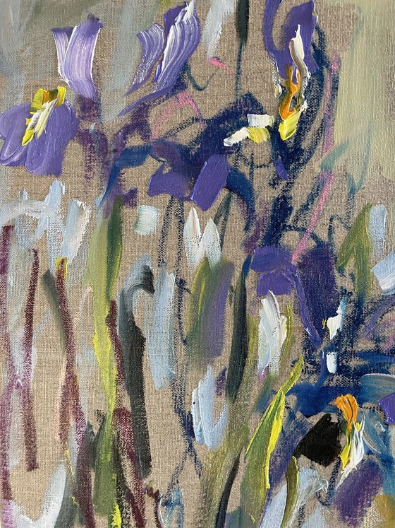 Irises by the pond.