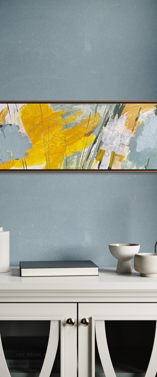 Daffodil Yellow and Dusty Blue by Linda Jones