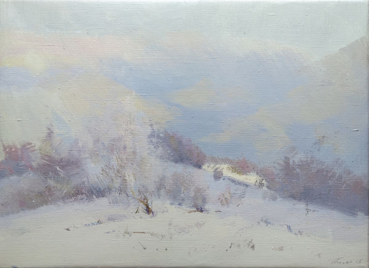 Winter painting - White carpet by Yuri Pysar