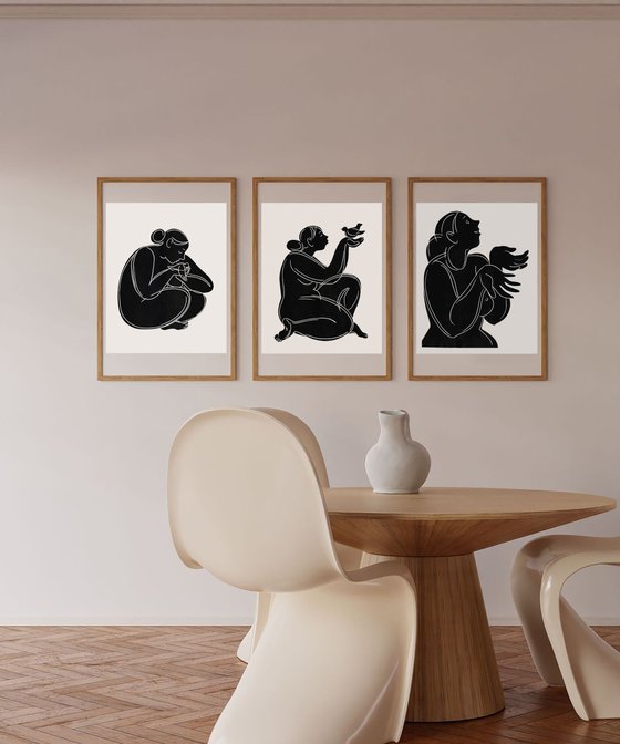 Linoprint "Bird-2" 40x50cm