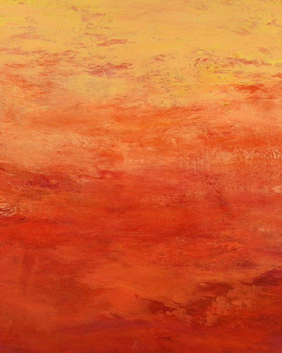 Tangerine Burst - Modern Color Field Abstract