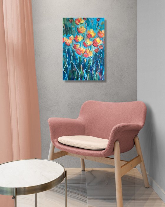 Blooming Garden Poppies