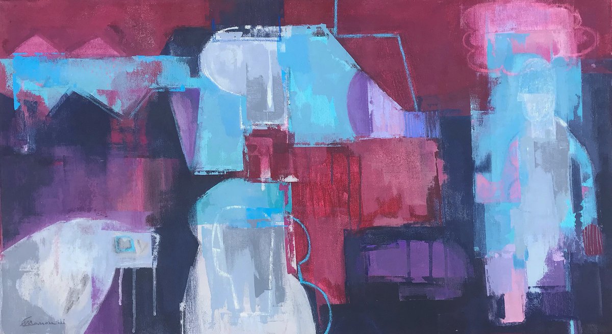 Expressive Painting , Attenti Al Lupo By Marcello Carrozzini, 31 X 17, Artwork For Sale On Artfinder