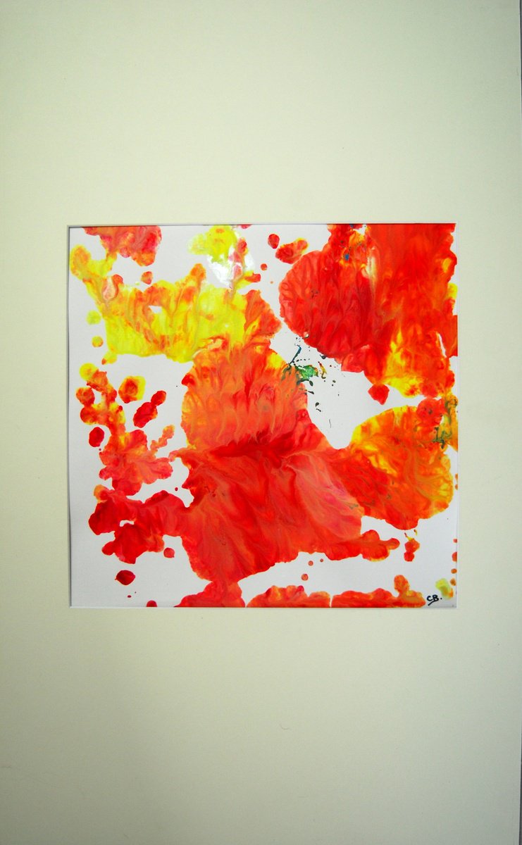 Abstract Acrylic Painting By Cb., 19 X 32, Libertium Optima, Original Artwork