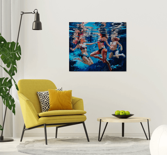 Beneath the touch of the waves