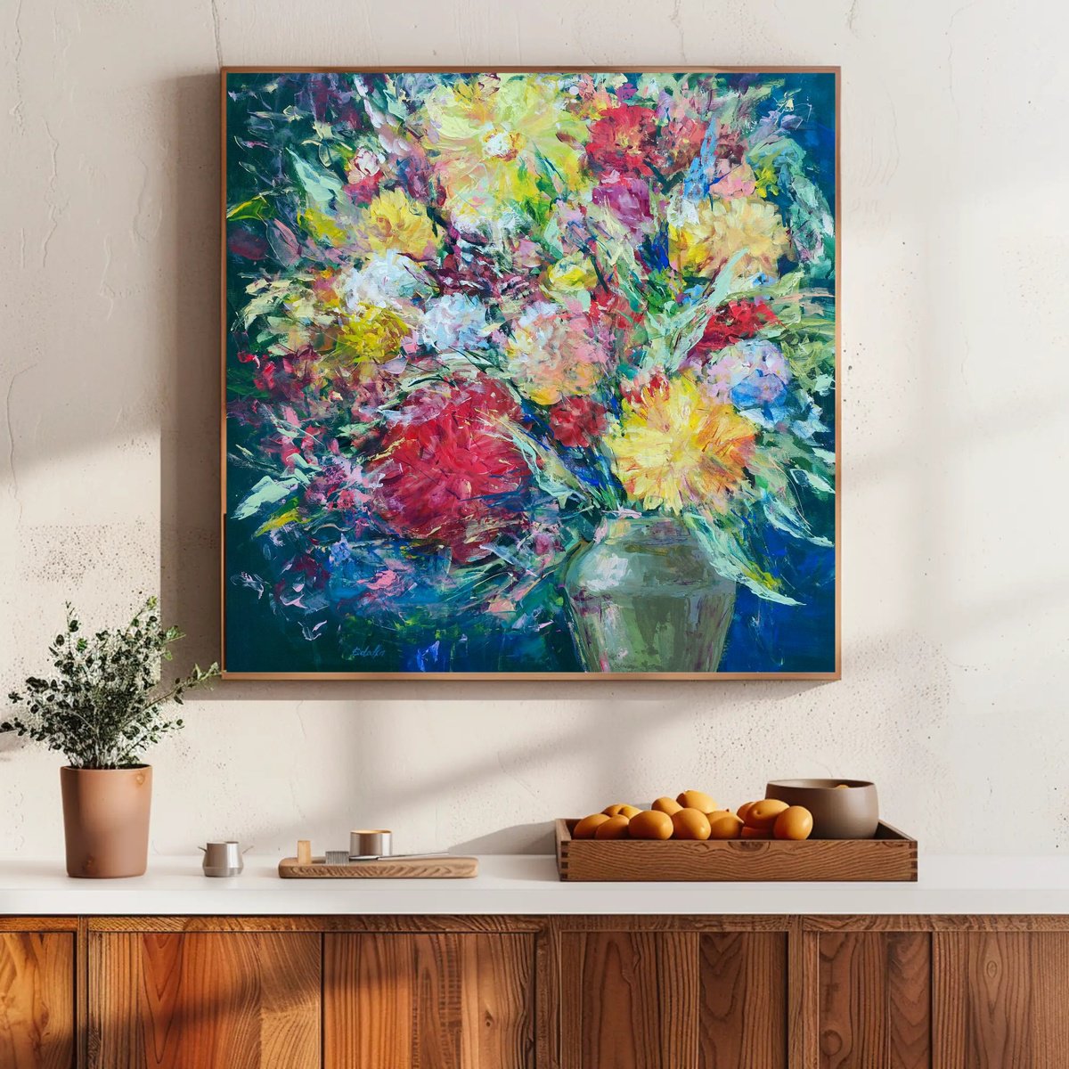 Flowers In Vase 3 By Katia Solodka, 28 X 28, Artwork For Sale On Artfinder