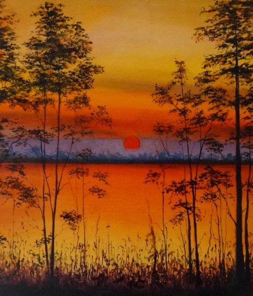 A Warm Day Ends by Mel Davies Original Art